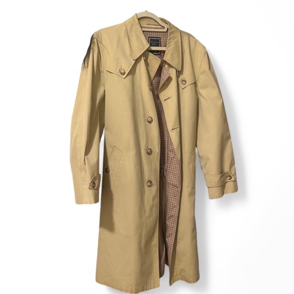 Dior check/plaid interior trench coat